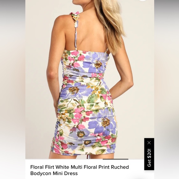 Lulu's Floral Ruched Mini Dress - Picture 3 of 8
